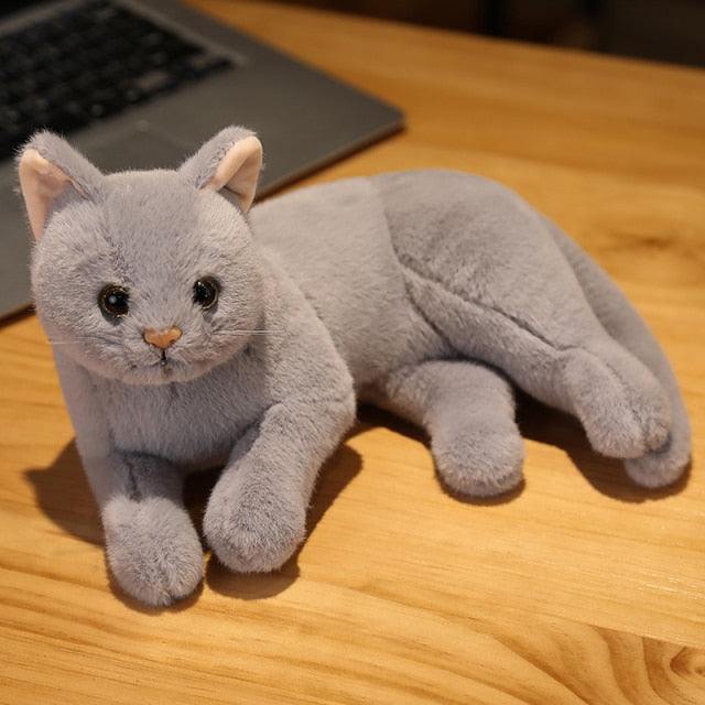 Realistic Cat Plush Toys Children Home Decoration